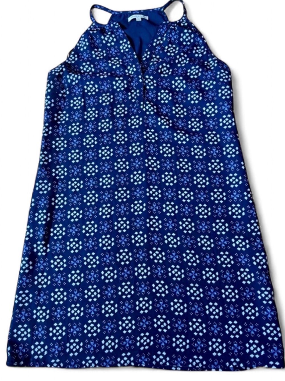 Anthropologie Skies Are Blue Women’s Navy Sleeveless Pattern Halter Dress Size S - Picture 3 of 10